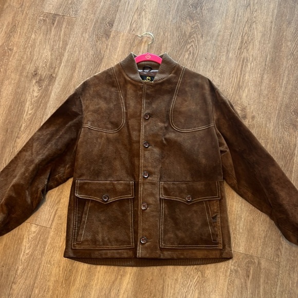 *Winter Clearance* Vintage 70s Zero King Leather Suede Brown  Button Up Jacket - Picture 4 of 7